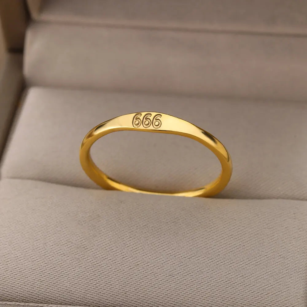 111 222 333 444 555 666 777 999 Engelszahlenringe für Damen Edelstahlring Vintage Ästhetik Retro Schmuck anillos 2025
