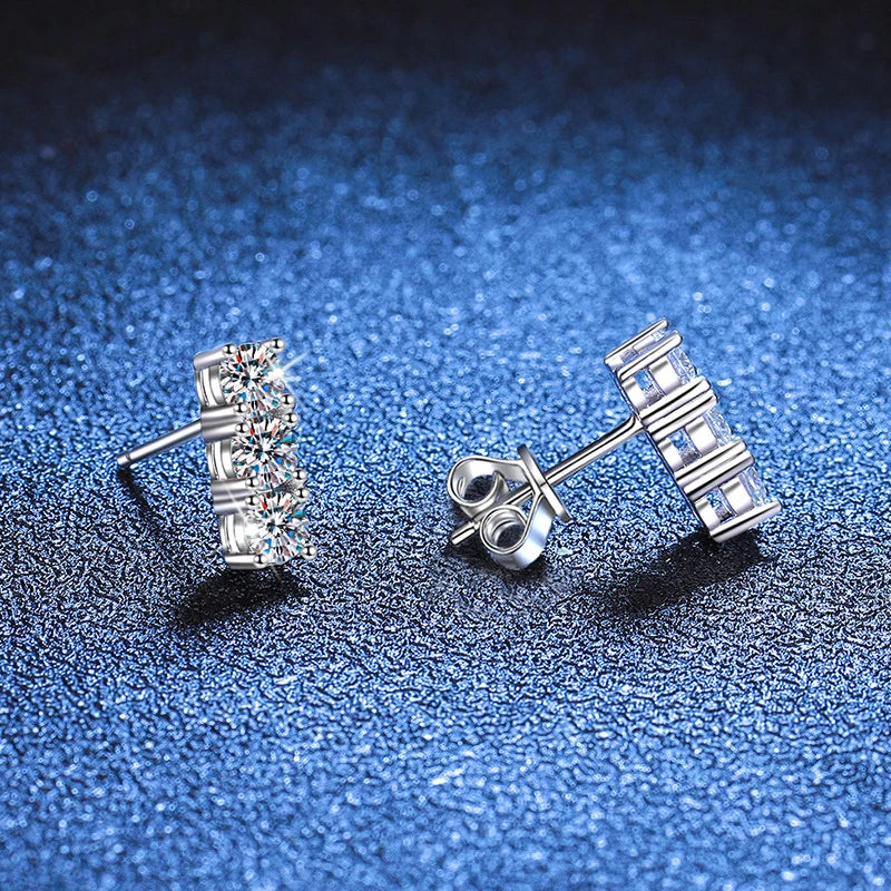 NeeTim 1.2cttw Voll Moissanit Ohrstecker für Frauen 3.5mm Edelstein Labor Diamant Ohrstecker 925 Sterlingsilber Schmuck