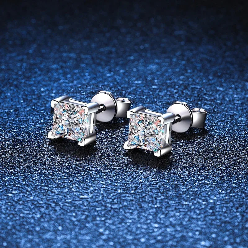 NeeTim 1ct D Color Moissanit Ohrstecker für Damen, luxuriöser Schmuck, original 925 Sterling Silber Diamant Hochzeitsfeier Ohrring Geschenk