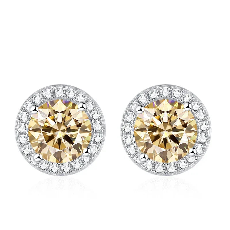 NeeTim Moissanite Ohrstecker für Damen 925 Sterling Silber Grün Blau Pink Rot Schwarz Blau Funkelnde Moissanite Ohrstecker