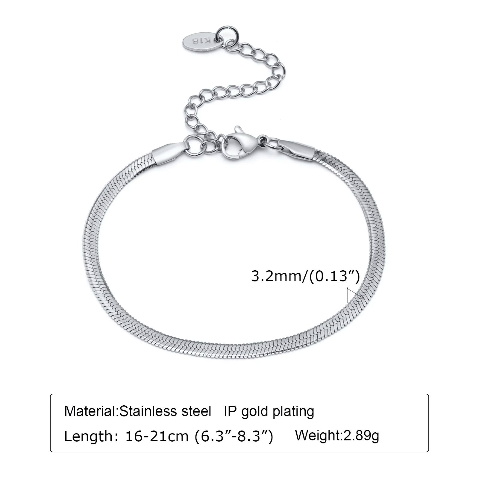 Damen-Armkette in Silberfarbe, stapelbare Gliederarmbänder aus Edelstahl, geschichtete Modeaccessoires Geschenke