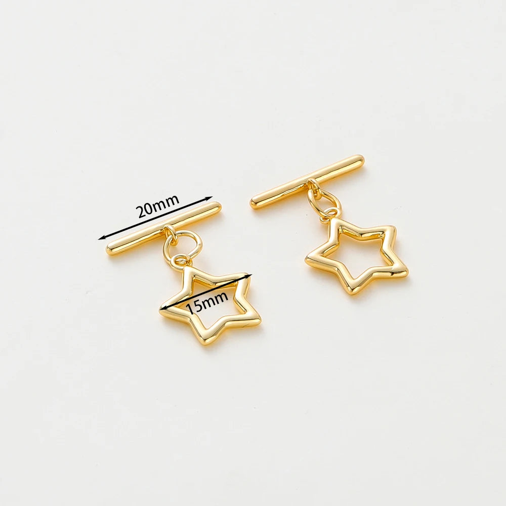 4 Sets 14K/18K Vergoldetes Messing O-Knebelverschluss-Verbinder für DIY Armband Halskette Schmuckherstellung Zubehör