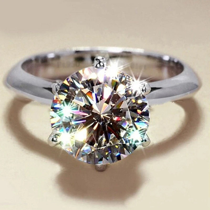 925 Sterlingsilber Echter Moissanit-Ring Anmut Bankett Glänzender Schmuck Verlobungsgeschenk