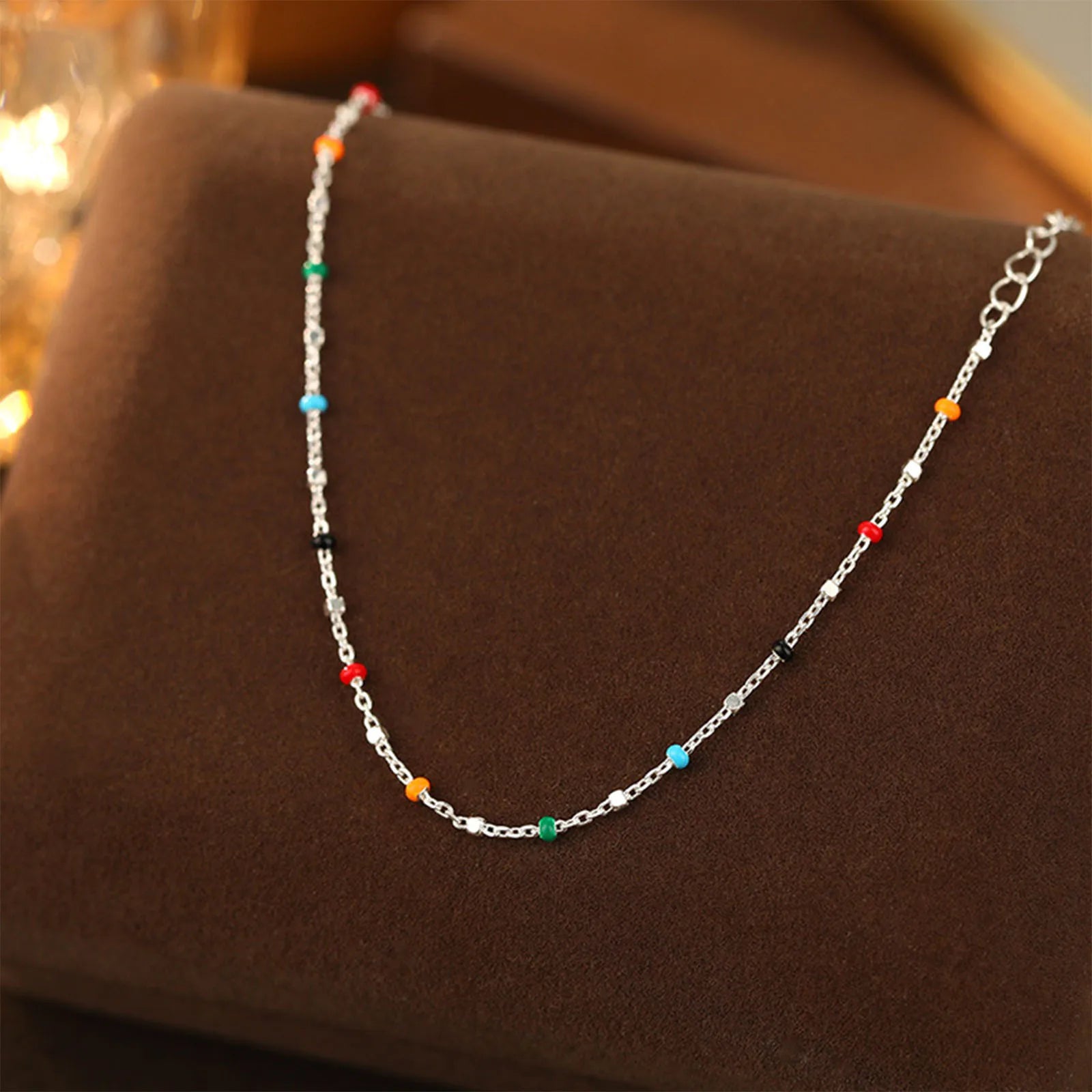 S925 Silber Dopamin Farbige Bohne Armband Damen Beliebt INS Sommer Nischen Dünner Modeschmuck Trendiges Accessoire
