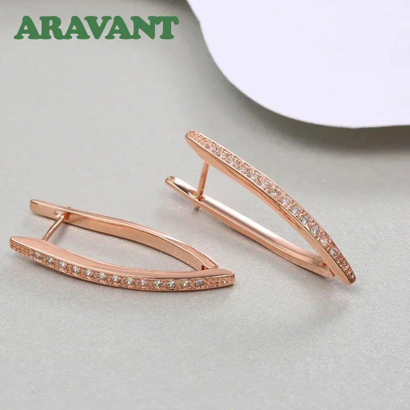 Aravant 925er Silber 18K Gold Hochzeit Kristall Ohrringe für Damen Mode Party Schmuck