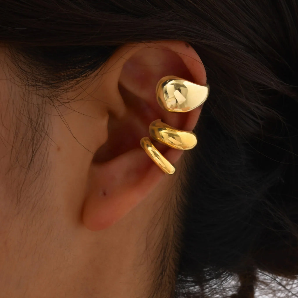 Dicke Ohrklemme, Nicht-Piercing Clip On Knorpelohrring aus Edelstahl, Fake Helix Knorpelschmuck für Frauen, ein Stück