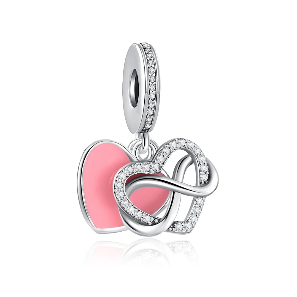 2026 Frühlings-Pink-Serie Ballon Schmetterling Blumen-Anhänger passend für S925 Europäische 925 Sterling Silber Armband Armreifen Halskette