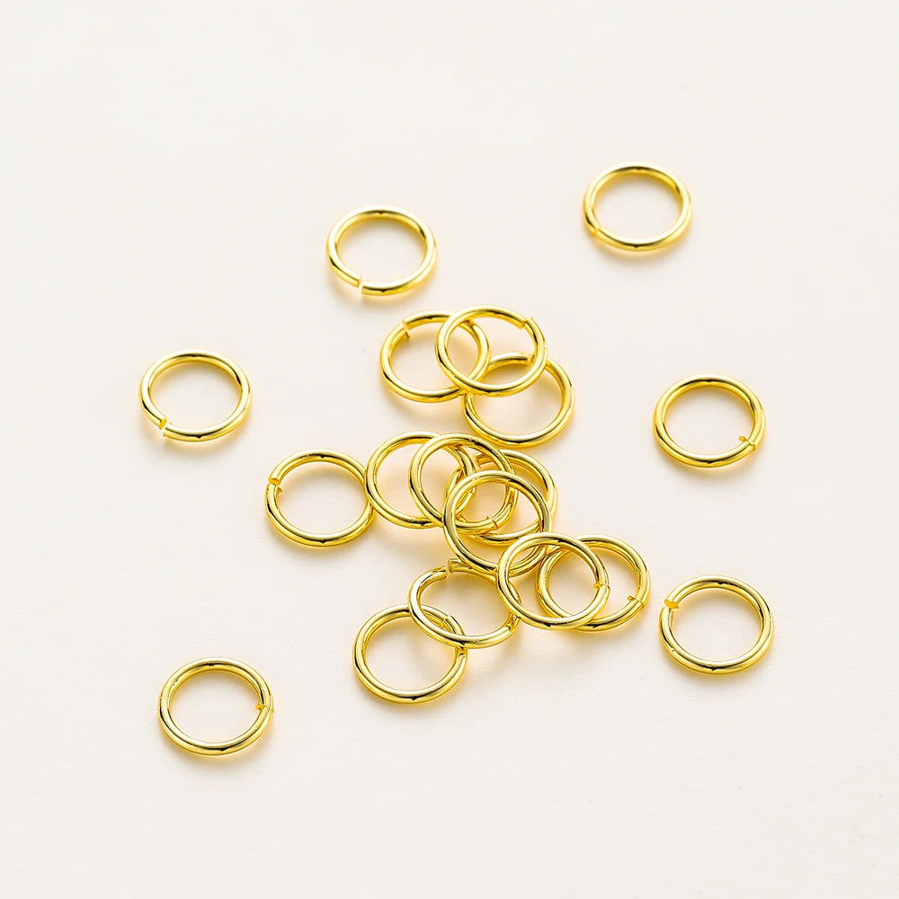 50–200 Stück/Los 14K 18K Goldkette Offener einzelner Biegering Karabinerverschluss Verbinder Spaltring Fitting DIY Schmuckherstellung Zubehör