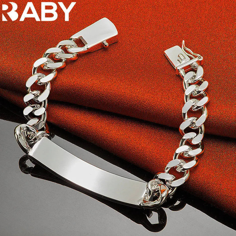 URBABY 925 Sterlingsilber Quadratische Kettenarmbänder für Frauen Hochzeit Party Jahrestag Geschenk Mode Edelschmuck