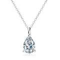 NeeTim Colgante de moissanita con forma de gota de agua de 1 ct y 2 ct, collar de plata S925, diamante de laboratorio con corte de pera, cadena para mujer con certificado