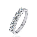 NeeTim Full 4mm Moissanit Ring für Frauen 5 Steine Diamant Ehering Braut S925 Sterlingsilber mit Weißgold plattierten Ringen
