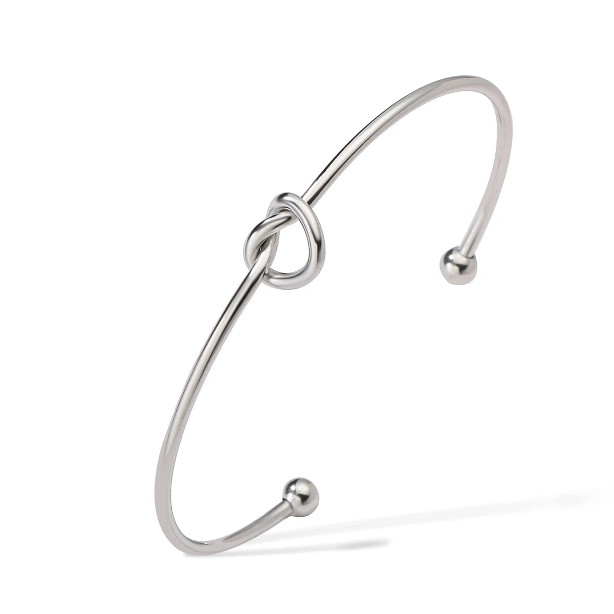 NEWBUY 2026 New Arrival Silver/Gold Color knot Design Bangles For Women Non-Fading Stainless Steel Jewelry
