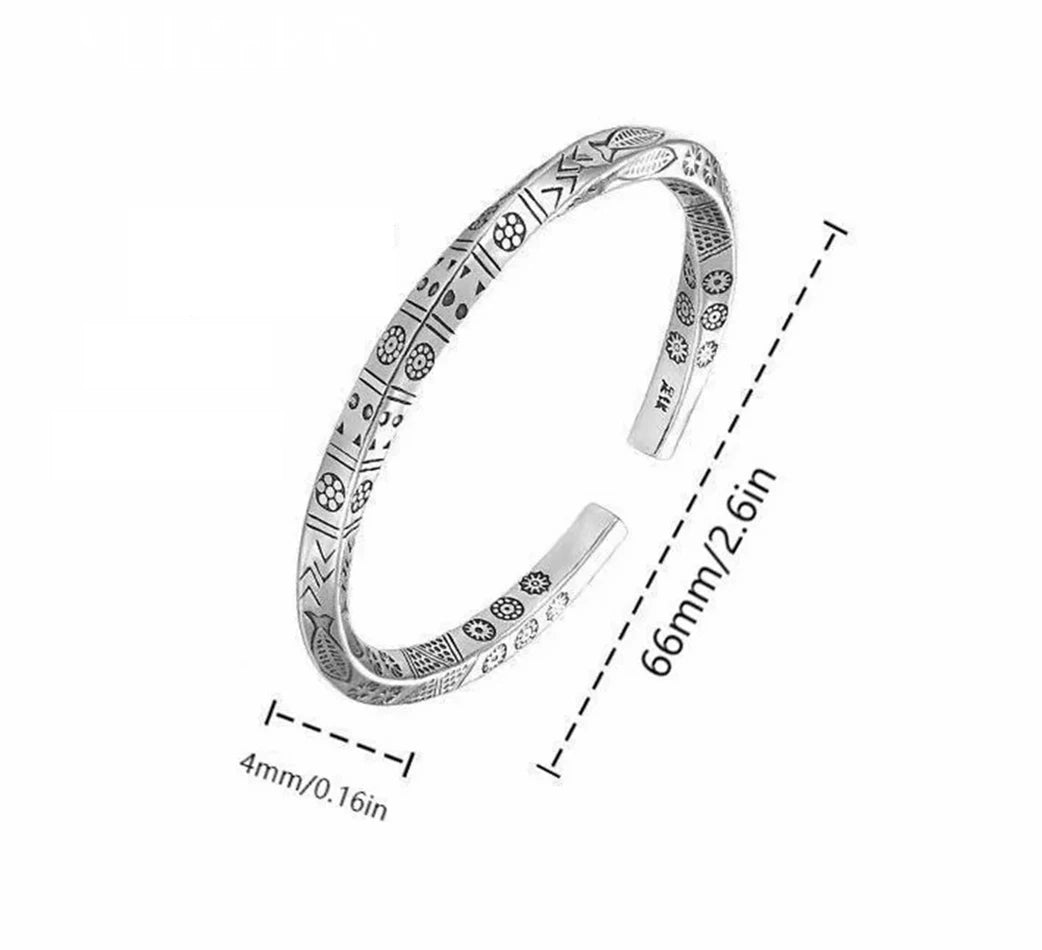 ALIZERO 925 Sterling Silber Herren Offener Armreif Bohemian Möbius Schleife Armband Für Damen Totem Trendige Schmuck Accessoires