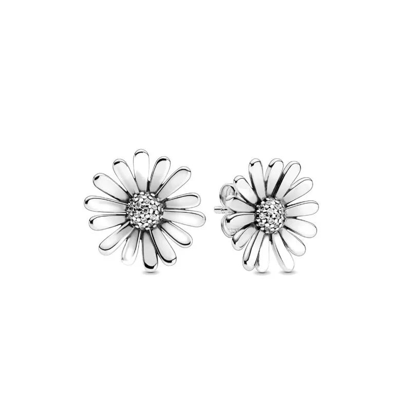 Weihnachten 925er Silber Gänseblümchen Ohrstecker, passend für Damen Festival Exquisiter Charm Schmuck Geschenke
