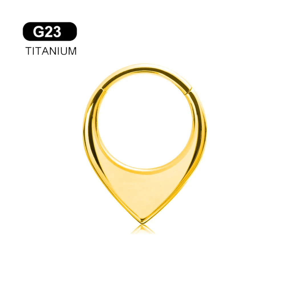 G23 Titanio Abeja Septum Aro Nariz Piercing Joyería Corporal 16G Segmento Lunar Serpiente Clicker Hélice Oreja Cartílago Corazón Daith Aro