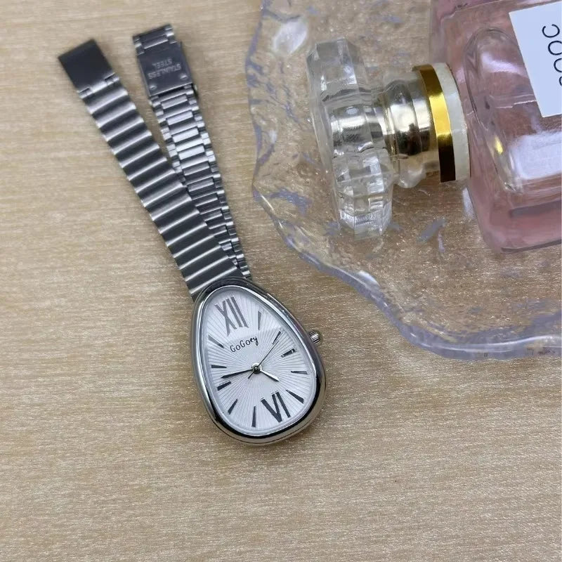 Relojes de pulsera de cabeza de serpiente para mujer, de cuarzo, de lujo, a la moda, con correa de acero, para regalo, Dropshipping