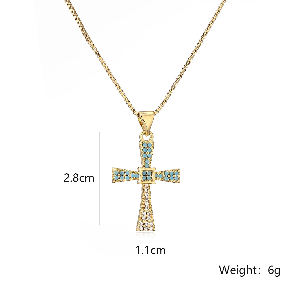 NEWBUY 2025 New Coming Cross Pendant Necklace For Women Gold Color Copper Jewelry Full CZ Zircon Inlay
