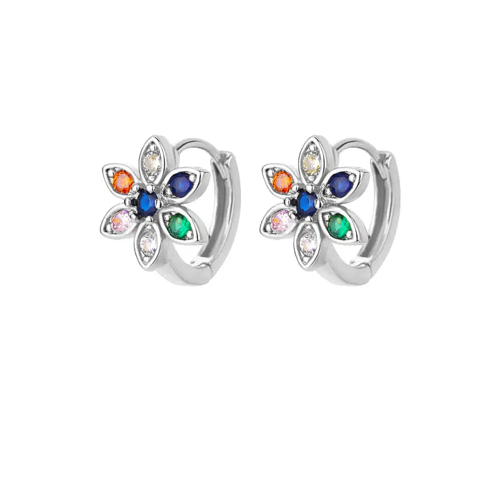 Regenbogen Zirkon Ohrringe für Damen Edelstahl Creolen 2024 Neu Trend Luxus Ästhetik Accessoires Schmuck Aretes Mujer