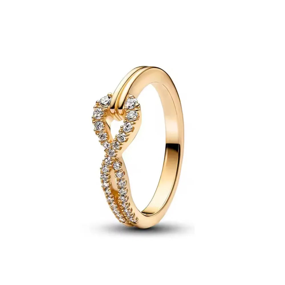 2026 Heiß verkaufter Ring aus 925er Sterlingsilber mit Herz-, Schmetterlings- und Blumenmotiv, exquisites und charmantes Schmuckgeschenk für europäische Frauen