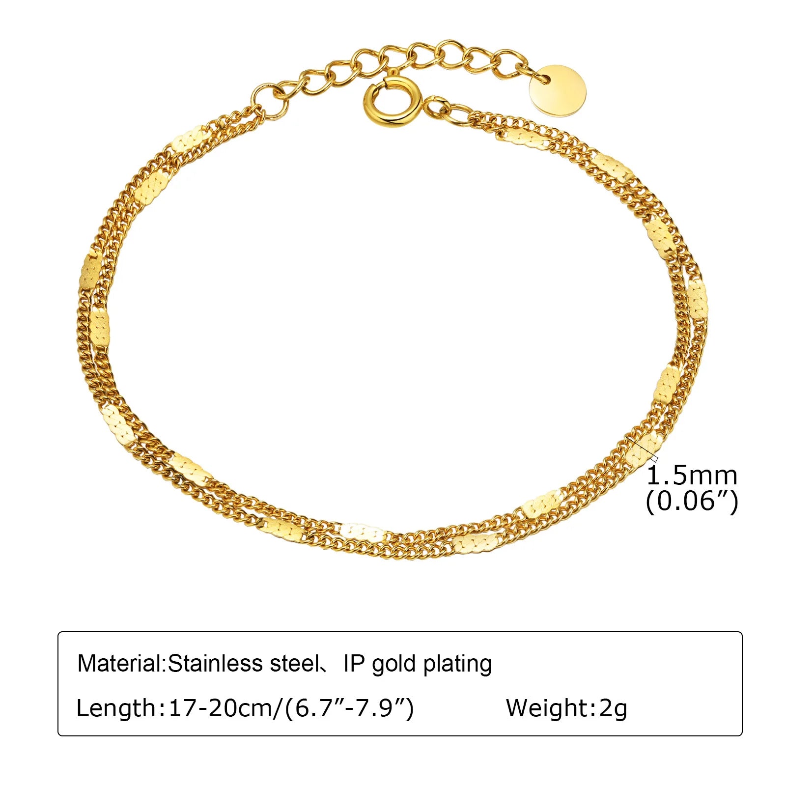 Auffälliges Edelstahl-Kettenarmband für Damen, Vintage 18k vergoldeter eleganter Schmuck