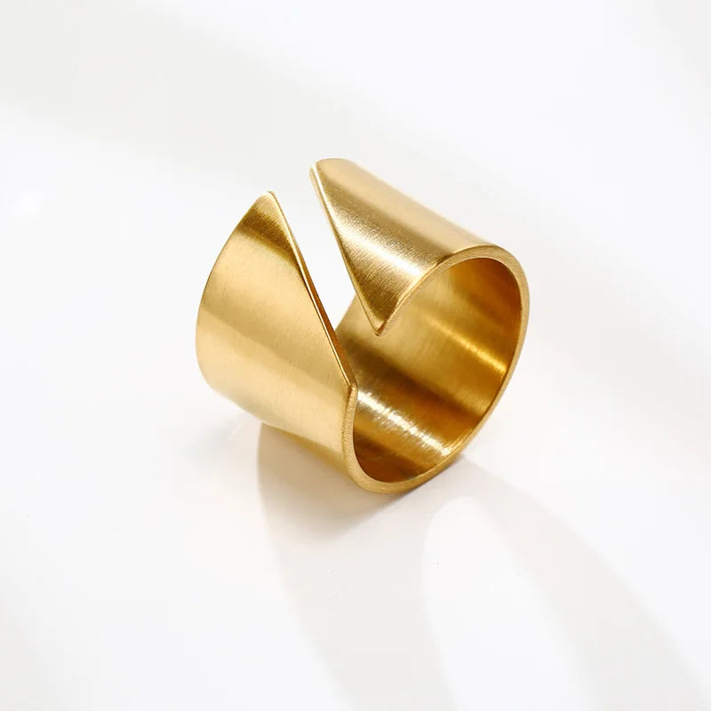 6mm dicker klobiger Kettenring, kubanische Gliederkette, Edelstahl, stilvoller Ring für Frauen und Mädchen