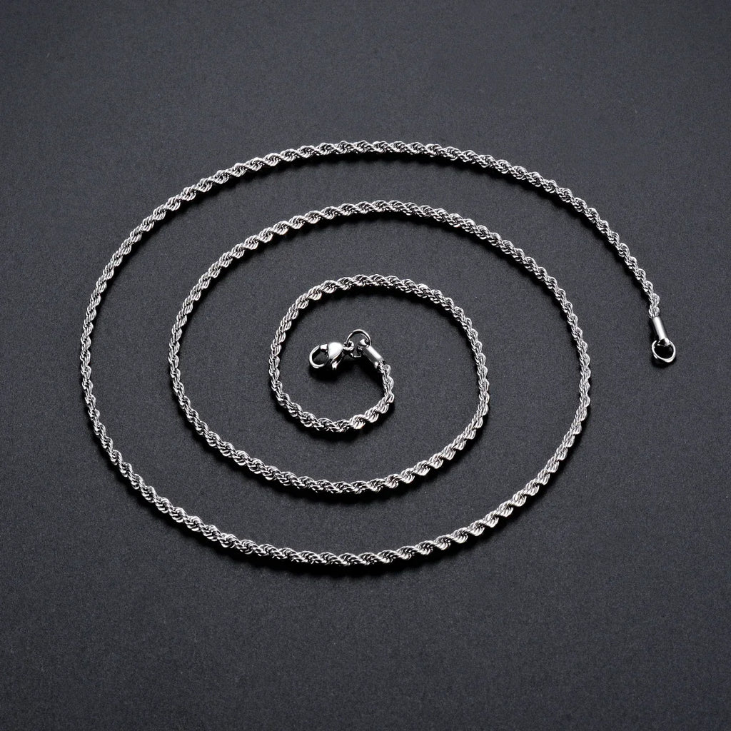 1 Stück 925er Sterlingsilber Breite 2mm/3mm/4mm Seilkette Halskette/Armband Für Herren Damen Herren Mode Kette Halskette