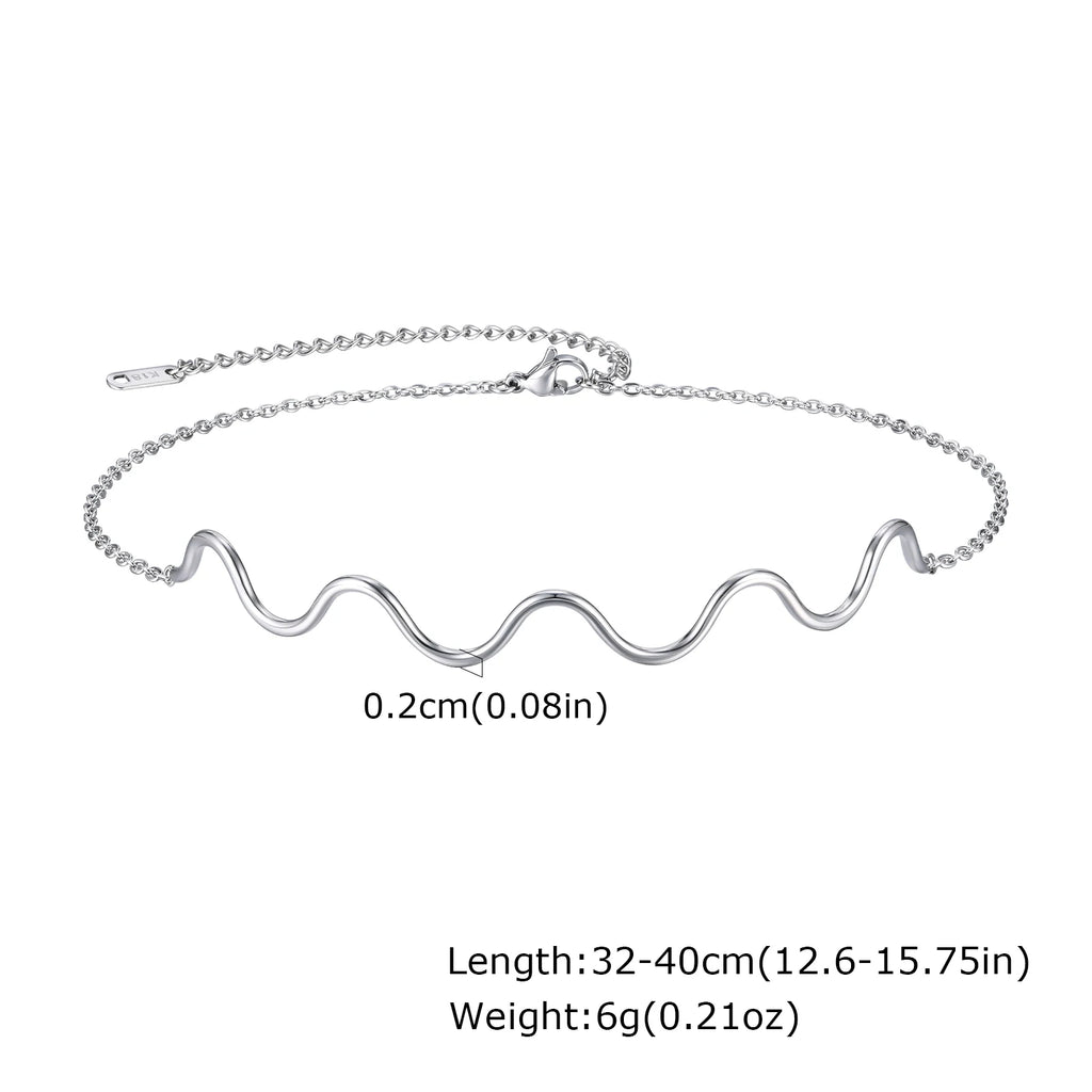 Offene Creolen für Damen, minimalistische 18K vergoldete große Ohrringe Wellenform Big Hoops, Edelstahlschmuck