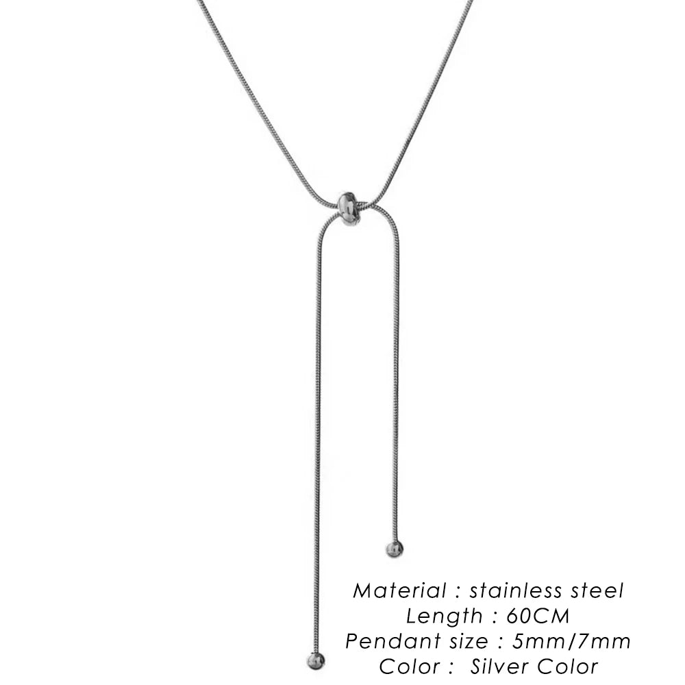 SUNIBI Vertical Bar Pendant Necklaces Stainless Steel Simple Long Lariat Chain Minimalist Dangle Necklace for Women Jewelry Gift