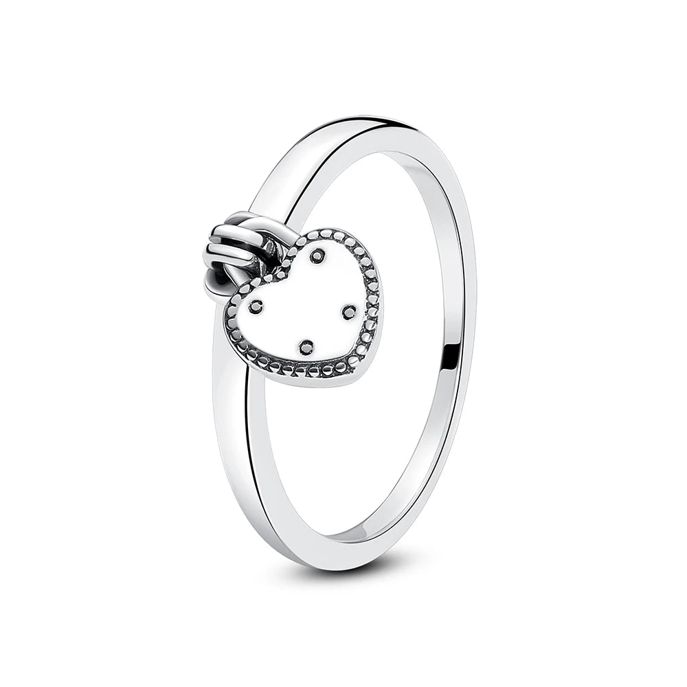 925er Sterling Silber Ringe für Frauen Original Krone Herz Wunschknochen Verlobung Hochzeit Rose Gold Kristall Ring Luxusschmuck