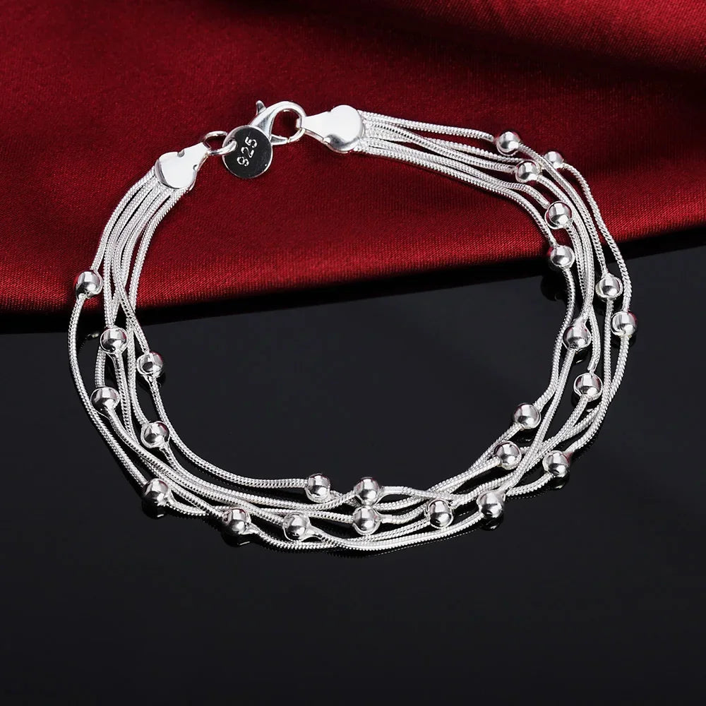 20,32 cm 18K Goldarmband 5MM seitliches Kettenarmband für Frauen Männer Mode Hochzeit Verlobung 925 Sterlingsilber Schmuck Geschenke