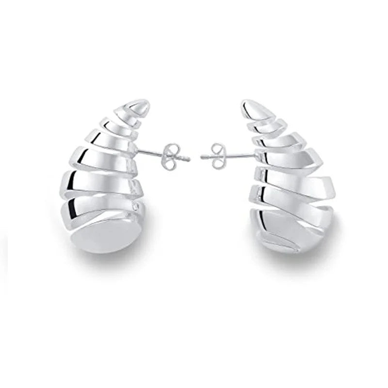 Vintage Chunky Dome Drop-Ohrringe für Damen, vergoldet, aus Edelstahl, dicke tropfenförmige Ohrringe, Statement-Hochzeitsschmuckgeschenke