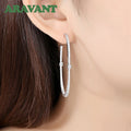 Aravant 925er Silber 48mm Zirkon Creolen für Damen und Mädchen Modeschmuck