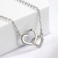 Collares de doble corazón de circonita de plata de ley 925 para mujer, joyería de lujo para boda, accesorios de diseñador, plata 925