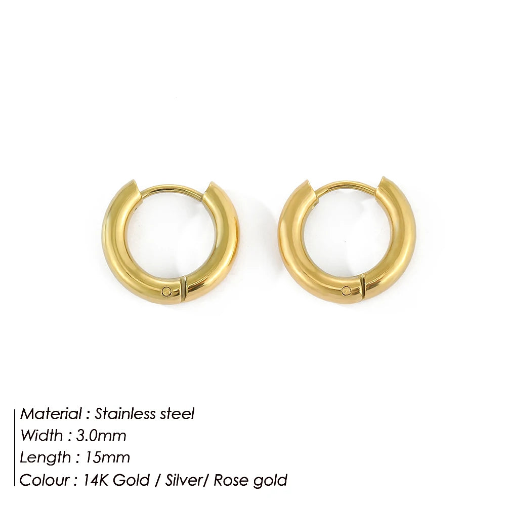 Minimalistische Edelstahl Runde Ohrringe für Damen Trendige Geometrische Hängende Statement-Ohrringe Party Modeschmuck Geschenk