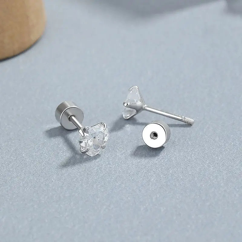 S925 Silber Liebes-Zirkon-Ohrringe für Damen, modisch und schlicht, Ins-Stil, herzförmige Ohrringe, Persönlichkeit und Temperament