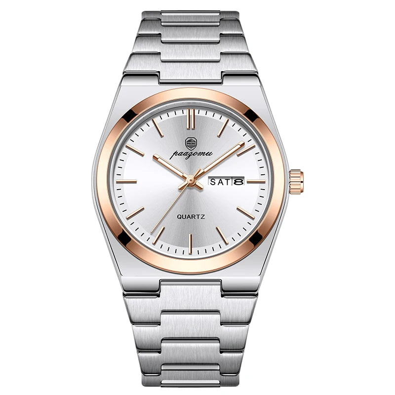 PAAZOMU Reloj de cuarzo ultrafino para hombres y mujeres, estilo minimalista, impermeable, luminoso, correa cómoda, regalo para la oficina diaria