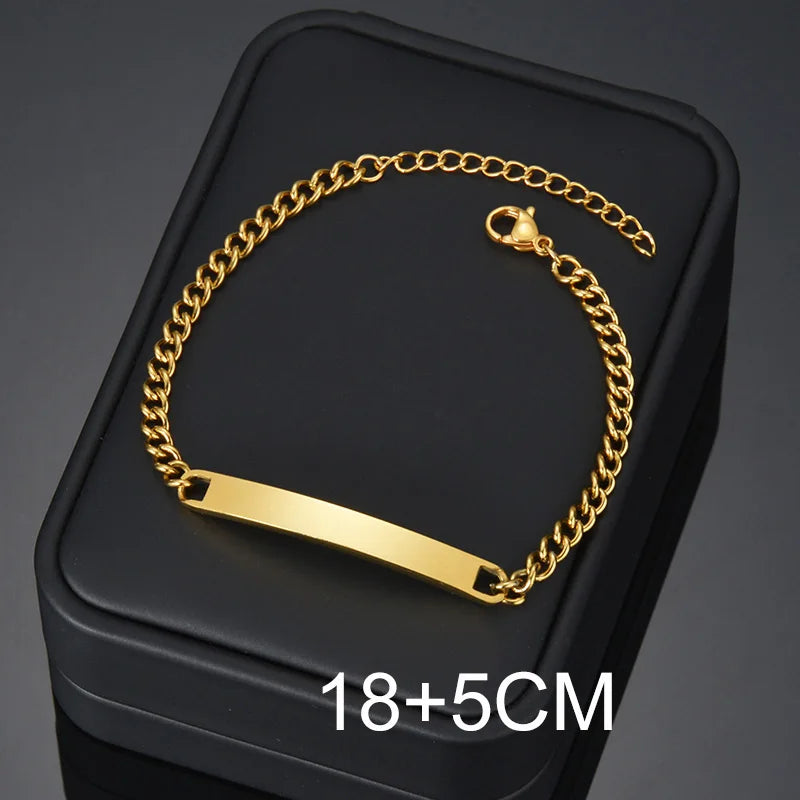 Bluelory personalisiertes Armband für Herren und Damen, Edelstahl, verschiedene Stile, leeres Namensschild, Herzarmband, Party-Schmuckgeschenk