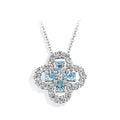 MINTYBOX S925 Silver Moissanite Diamond Loop Full Motif Pendant Clover Diamond White Gold Necklaces for Women Girls Jewelry Gift