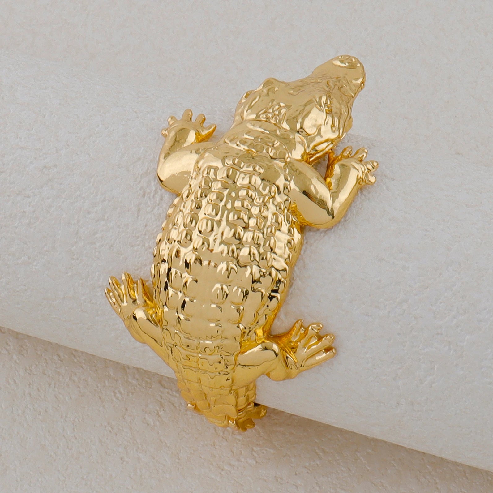 Afrikanisches Großes Krokodil Schmuckset für Damen Lady Große Halskette Arabische Goldfarbe Ohrringe Armband Braut Frau Jubiläumsgeschenk