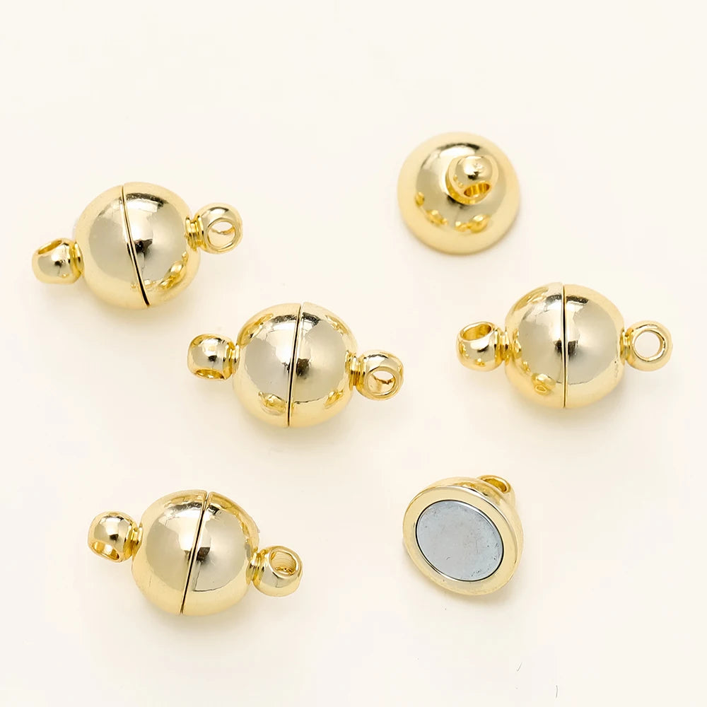 4/6 Stück/Packung 8*14MM 14K/18K Vergoldetes Messing Magnetverschluss Perlen für handgemachten DIY Schmuckzubehör
