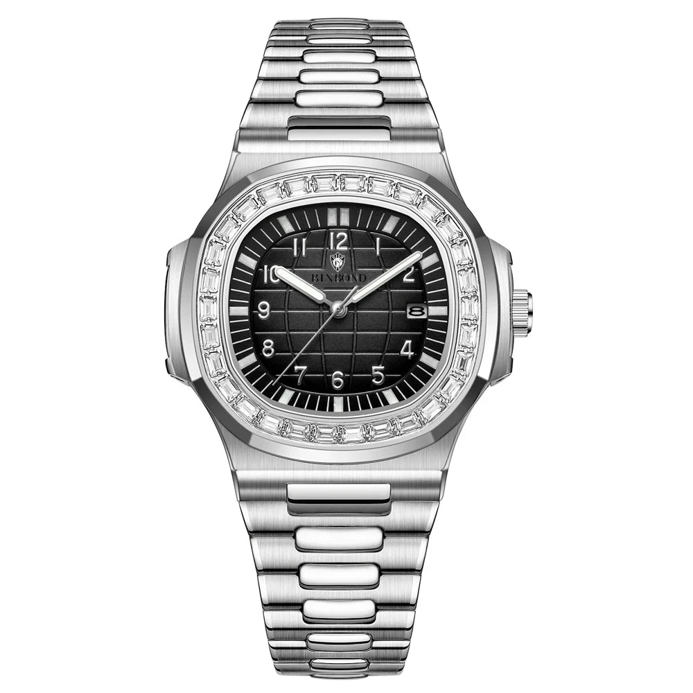 Reloj de Lujo Digital con Nuevos Diamantes para Hombre Moda Relojes de Pulsera de Cuarzo Relojes Automáticos para Hombre Regalos para Hombre Reloj Todo Por 1 Real