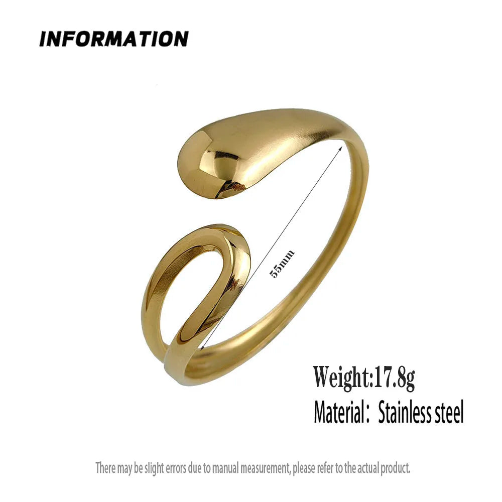 Neues Wassertropfen-Armband aus hohlem Edelstahl, 18K vergoldet, hochwertiger wasserdichter Silberschmuck, Geschenk für Paare