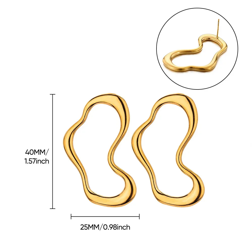 Pendientes de acero inoxidable con flor geométrica para mujer, aretes dulces con forma de girasol, chapados en oro, joyería para perforación de orejas, accesorios de boda, regalos