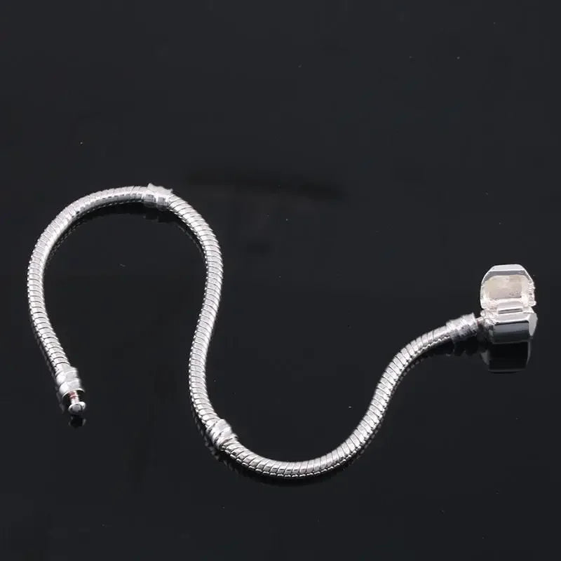 Original 925 Sterling Silber Schlangenkette Charm Armband Armreif Feiner Schmuck Basic Charm Armbänder für Frauen Männer Party DIY Schmuck
