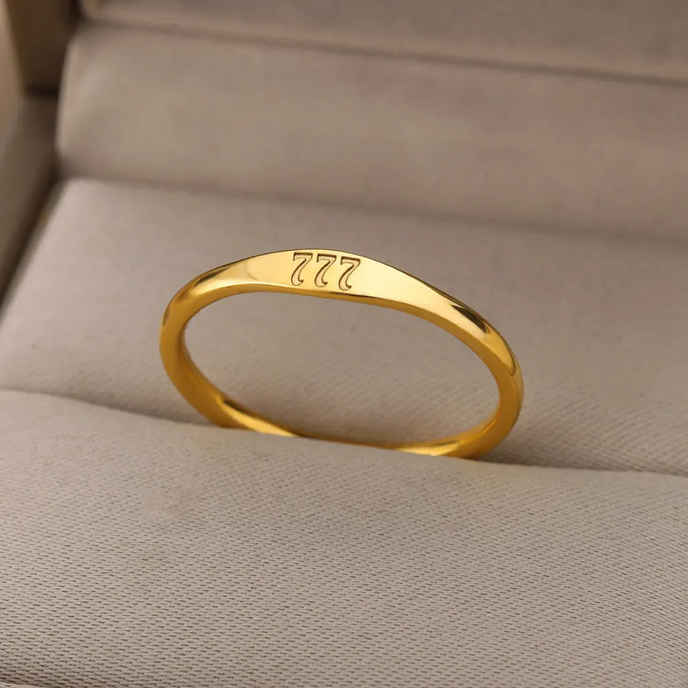 111 222 333 444 555 666 777 999 Engelszahlenringe für Damen Edelstahlring Vintage Ästhetik Retro Schmuck anillos 2025