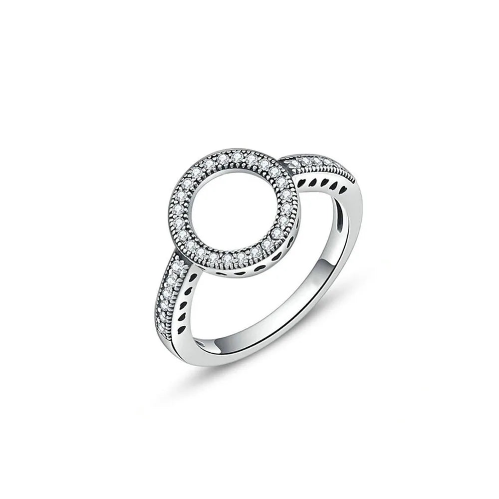 925er Silber Damenschmuck Ring Größe 6 7 8 9 Pinker Herz Zirkonia Stein Rot Schwarz Ringe DIY Geburtstagsgeschenk Party