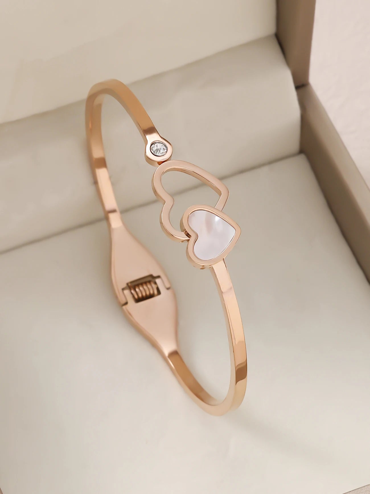 1 Stück/Set Damen Hochzeitsschmuck Party Feiertag Valentinstag Geschenk Edelstahl Armband 18K vergoldet Armband