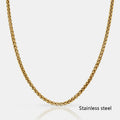 Diseño de collar de cadena de trigo de acero inoxidable hipoalergénico de gran venta para hombre con chapado en oro de 18k