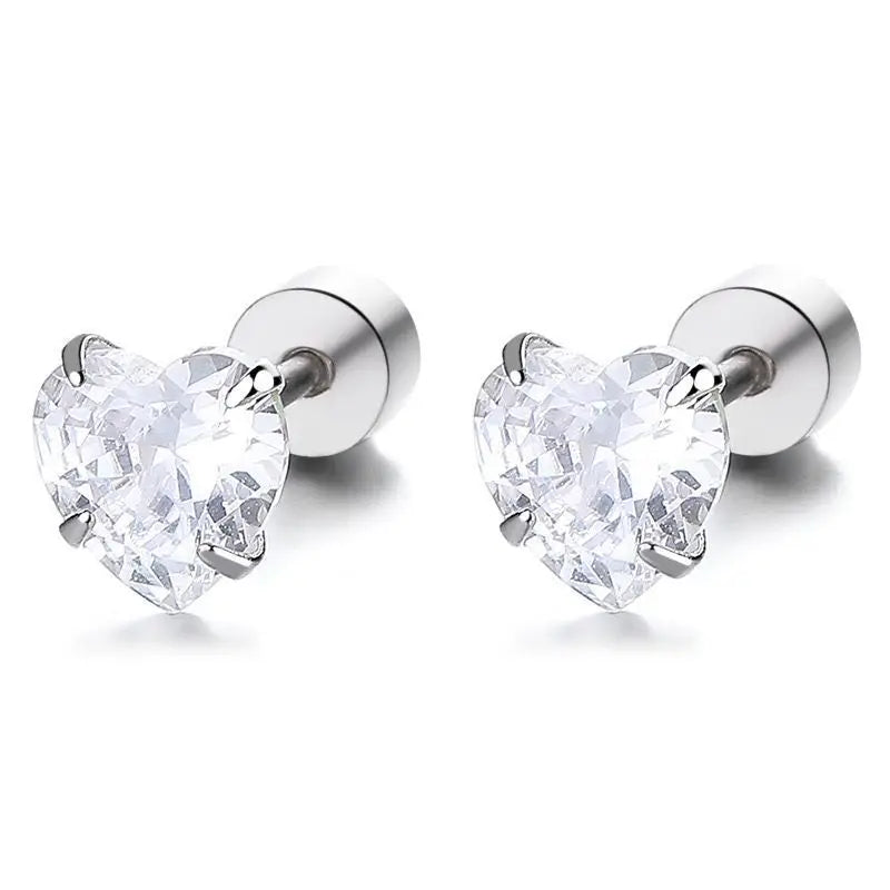 S925 Silber Liebes-Zirkon-Ohrringe für Damen, modisch und schlicht, Ins-Stil, herzförmige Ohrringe, Persönlichkeit und Temperament