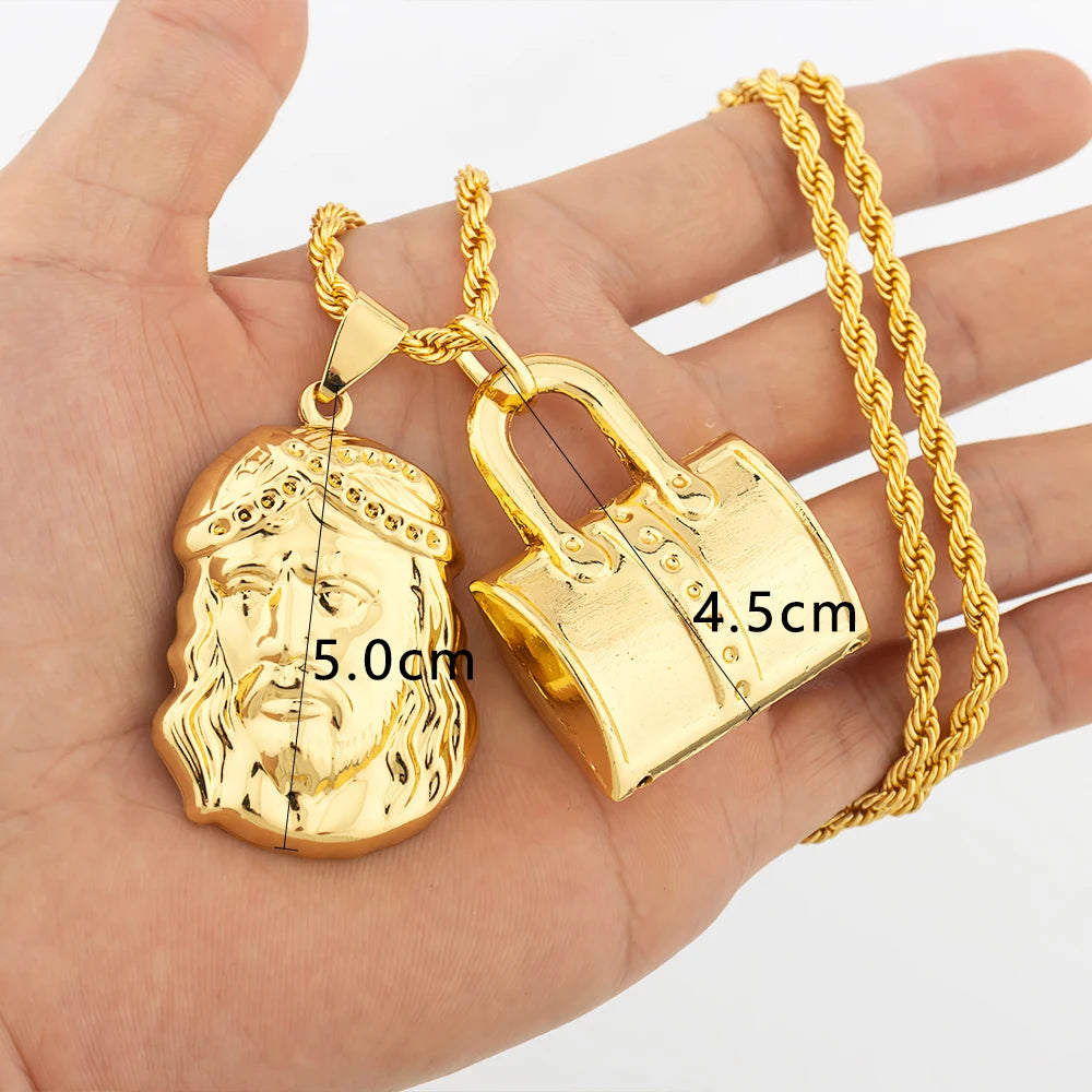 Colgante color oro Dubái, estilo hip hop, personalidad para hombres y mujeres, joyería minimalista, joyería para fiestas, regalos de cumpleaños.